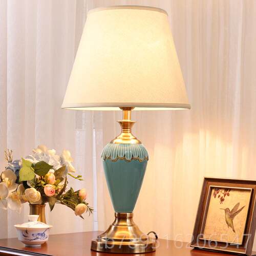 高档美式床头灯客台厅灯馨级陶瓷轻奢新款卧室书房温现代简约高床