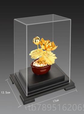 高档金莲花荷家花供佛金花前供花箔佛具装饰佛佛堂摆设居装饰工艺