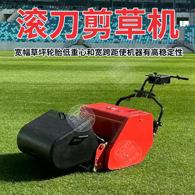 花园草坪绿化修剪手推式滚动剪草机球场专用滚刷式自走式草皮坪机