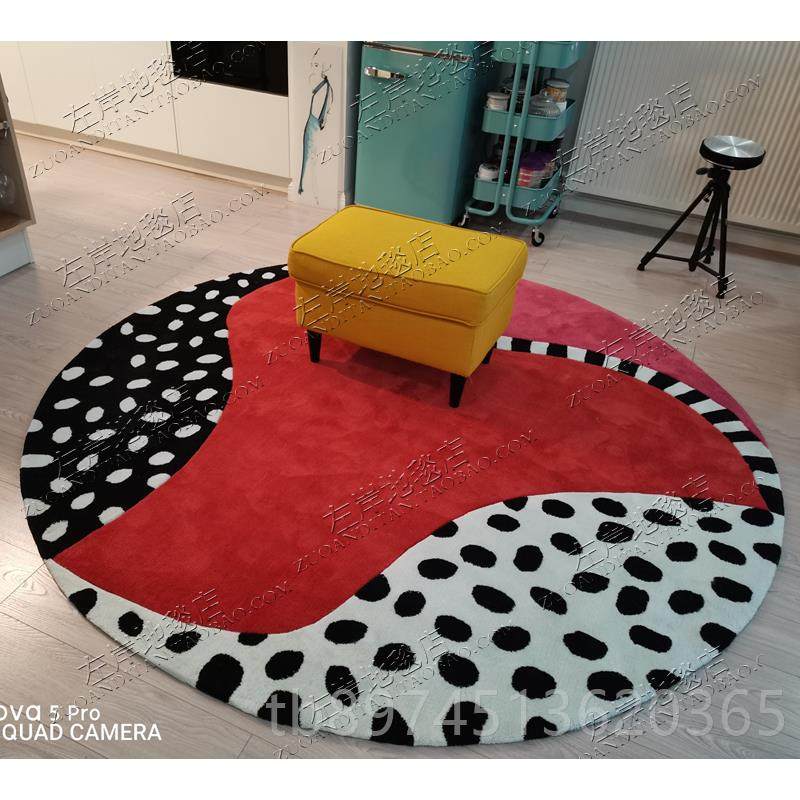 正品轻奢红色美式法客式样房圆形地发毯厅沙卧室板床书房手工地毯,居家布艺,地毯,淘宝优惠券,粉丝福利购,淘宝优惠卷
