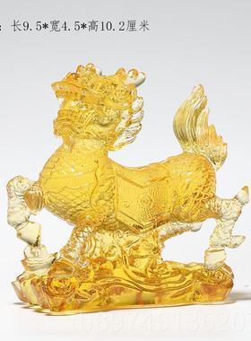正品麒摆件一财对琉璃居客厅高档中式装麟饰品招纳福乔迁家新居礼