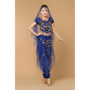 正品印度舞蹈演出服成肚皮袖舞人服装新短套装裤天竺款少女表演服
