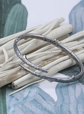 正品荆棘s9情25纯手镯子复银男古风开口简约侣饰品礼物 倘若你是