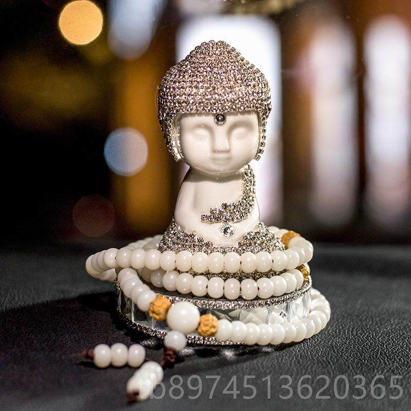 正品白汽车香水座水晶佛摆件车香水载礼瓷品