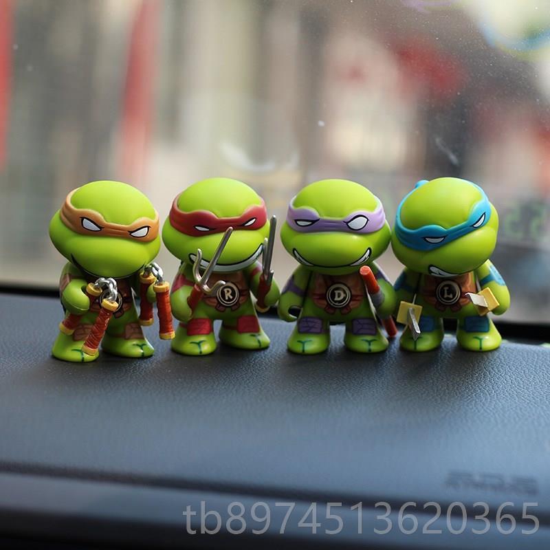 正品忍版者神龟公仔手办关节可动Q模玩具汽车载型摆件蛋糕烘焙装