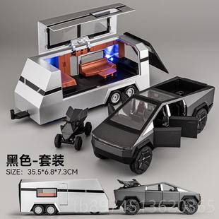 正品真大号豪华卡旅行房车模型男孩仿士露营敞篷车巴玩具车小汽车