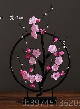 正品中式铁艺梅花装摆装件家居鸟饰品创意玄关电视柜办公室软禅意