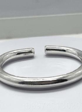 正品足妈银99送年99手镯纯银女新款妈中老人开口简约牡丹莲花百福