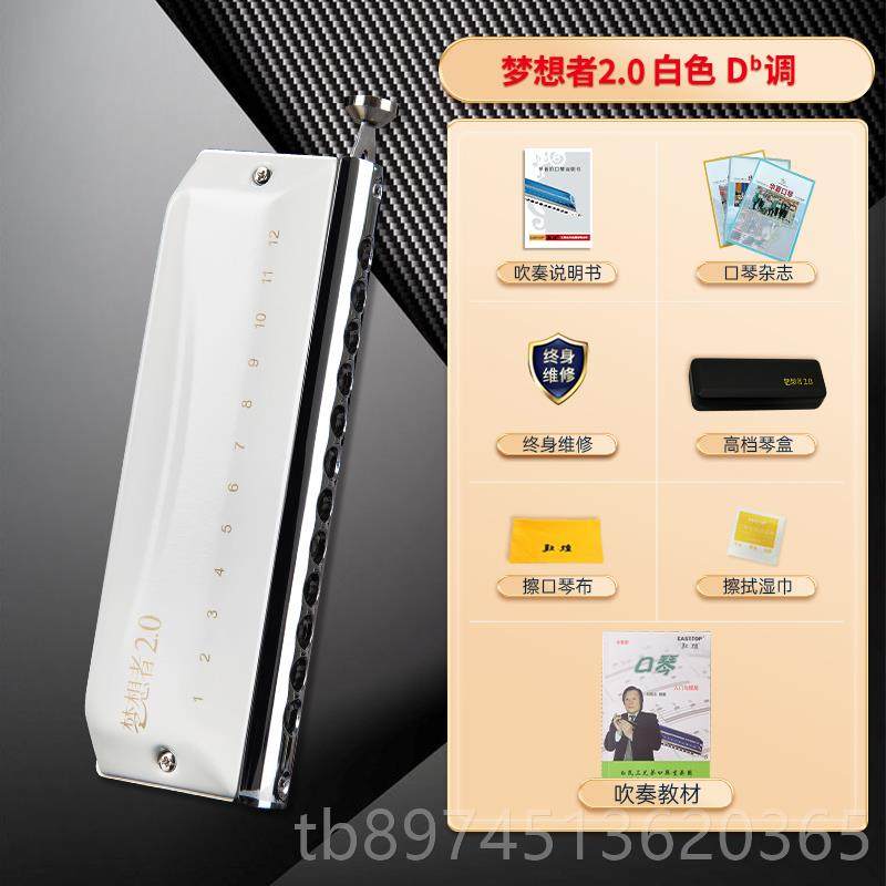 正品EATTOP东方鼎半音阶演口琴专奏12孔c调入门业学生初学S梦想者