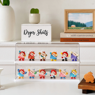 yoyo酱收纳盒透明亚克力盲盒收纳展示架手办展示柜泡泡玛特展示盒