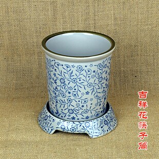 大号商用家用简约厨房餐厅多功能沥水创意防霉筷子笼 陶瓷筷筒日式