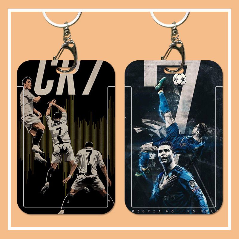 足球球星罗纳尔多C罗卡套学生校园卡饭卡公交卡保护套硬壳带挂绳