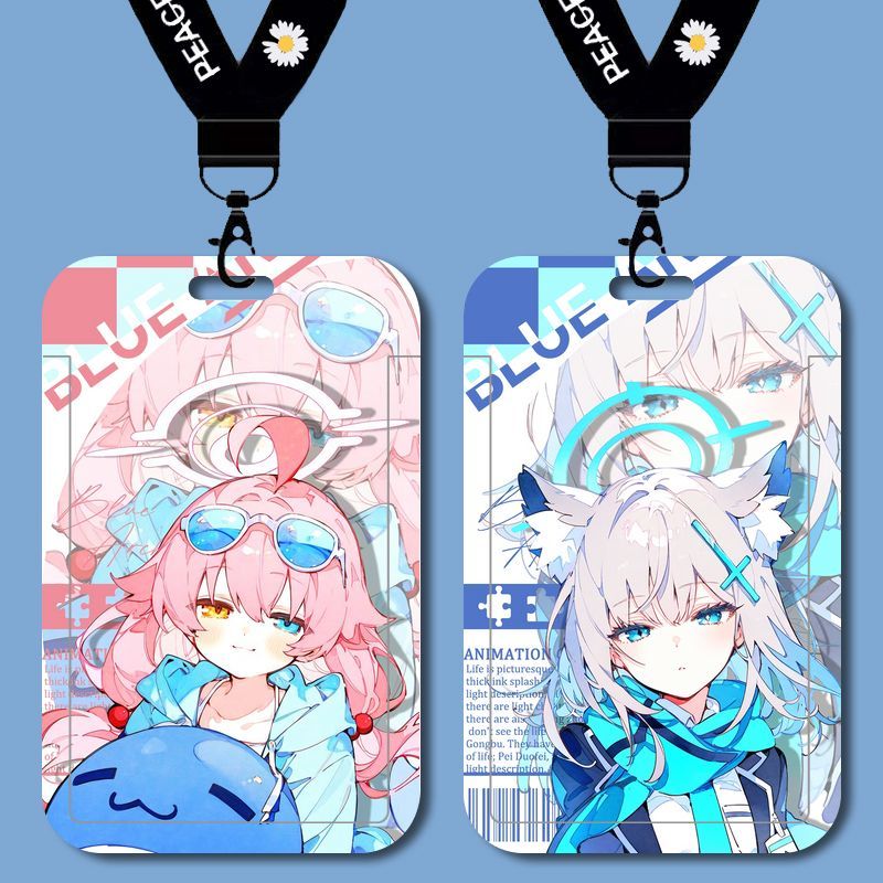碧蓝档案白子星野学生校园卡套饭卡厂牌门禁卡工作证件保护套校牌水卡带挂绳钥匙扣保护套厂牌套校牌定制