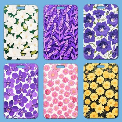 可爱周边学生滑盖卡套饭卡公交卡花图身份证件保护套门禁卡校园厂牌挂脖卡套高颜值ins伸缩