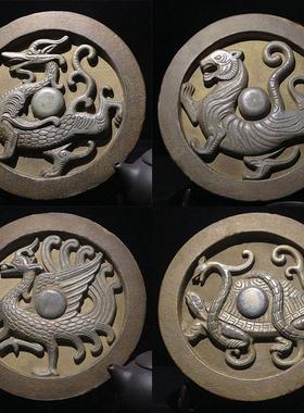 精品四神兽青龙白虎朱雀玄武陶瓷镇宅瓦当工艺礼品摆饰中式客厅装