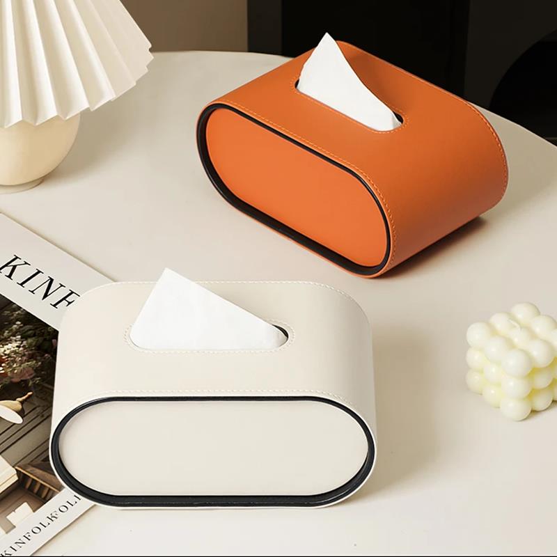 椭圆纸巾盒客厅茶几收纳盒轻奢高档家用创意卧室桌面遥高级卫生纸