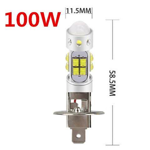 高亮led汽车大灯h1h3远光近光透镜聚光50W80W100W灯泡12V24V通用