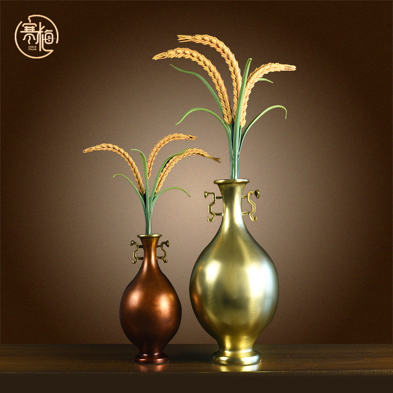 全铜岁岁平安麦穗大麦黄铜摆件