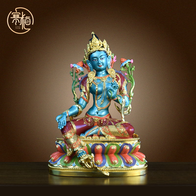 纯黄铜绿度母佛像菩萨像