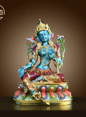 纯黄铜绿度母佛像菩萨像