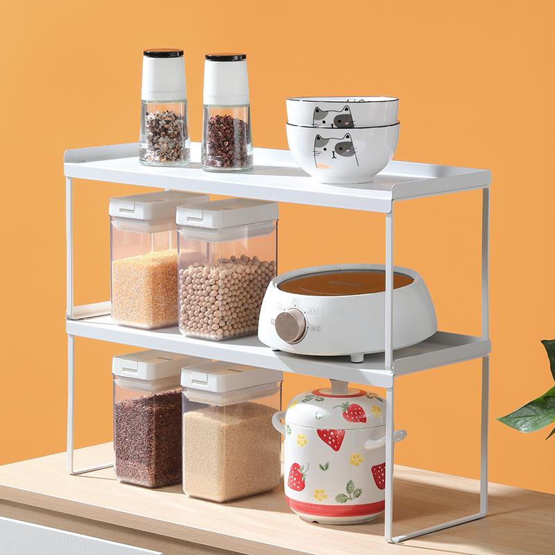 厨房层架置物架台面橱柜内隔板分层架柜子锅架碗架调料收纳架4154