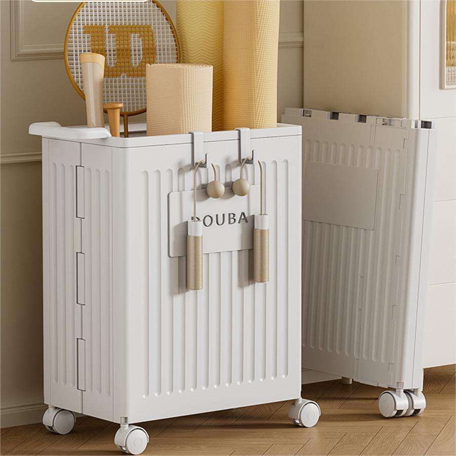 瑜伽垫收纳筐带轮家用运动工具泡沫整理收纳箱健身器材置物架子