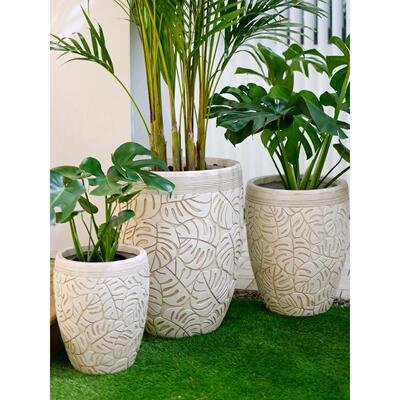 Monstera大花盆花园阳台客厅室外庭院创意家居彷水泥白色超大绿色