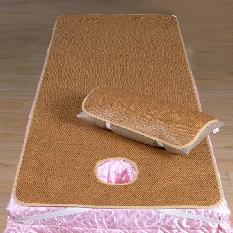 美容床凉席按摩床冰藤席冰丝席推拿美容院夏季凉席床垫小席子带洞