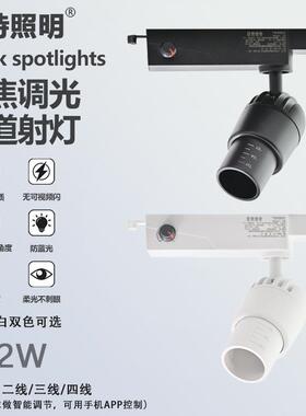 LED12w轨道灯调光射灯调焦美术馆咖啡厅射灯博物馆导轨灯COB射灯