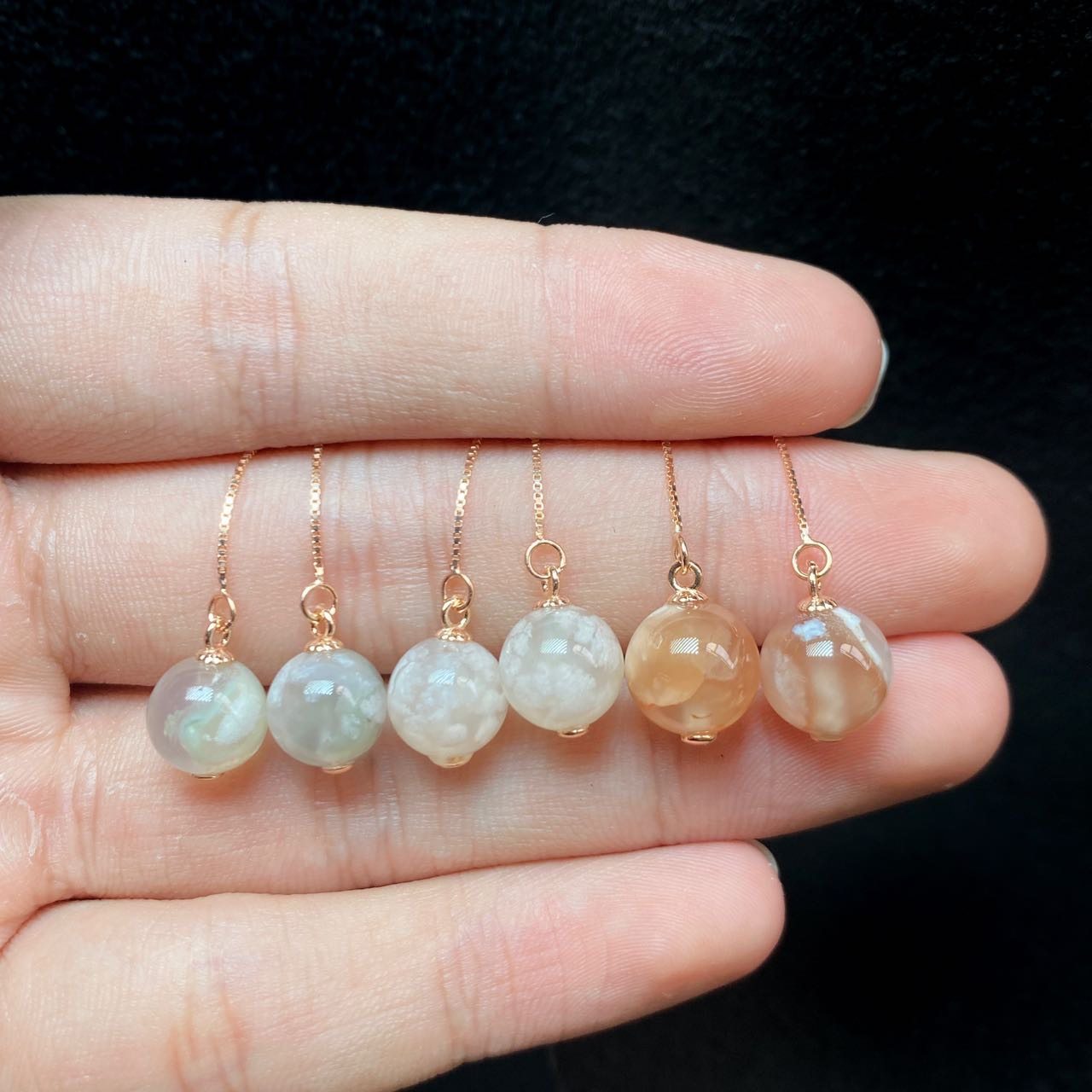 云上叙25 DS71570 樱花玛瑙耳线 -多样性发一件-8mm（甄选）,珠宝/钻石/翡翠,耳饰,淘宝优惠券,粉丝福利购,淘宝优惠卷