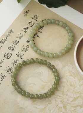 云上叙12 DS88928-和田玉手串-多样性发其一-4.5x7.5mm（甄选）