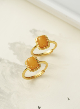 S925银蜜蜡戒指-多样性发其一-5.5*8mm-V34064-E（商城）