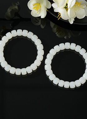 云上叙12 DS27087 和田玉单圈手串多样性发其一-8.5*7mm（甄选）