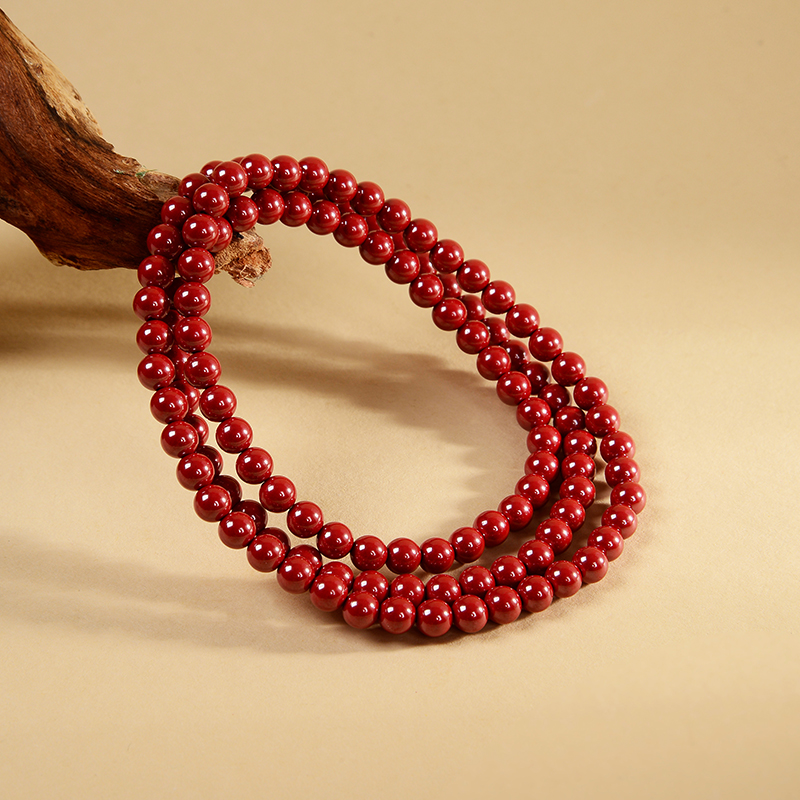 朱砂三圈手串简约素圈手饰帝王砂