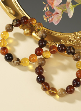 云上叙7  DS56637 琥珀多宝单圈手串-多样性发一件-14mm（甄选）
