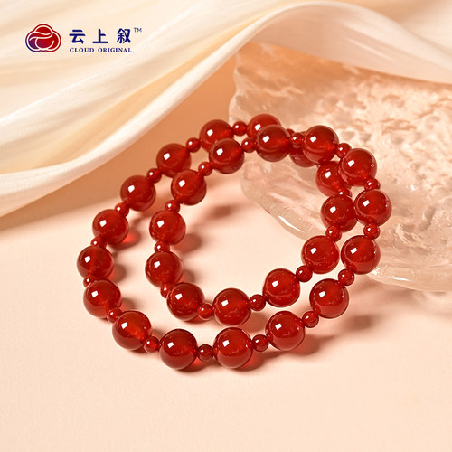 红玛瑙双圈手串设计感两圈手饰