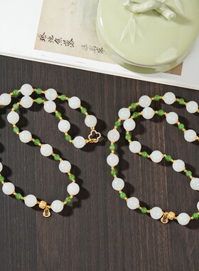 云上叙12 DS64015 和田玉DIY项链-多样性发其一-11mm（甄选）