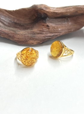 云上叙11 DS02641-花珀戒指-多样性发一件-12x14mm（甄选）