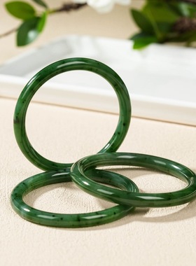 云上叙11 DS11274-和田玉手镯-多样性发其一-7*8mm（甄选）