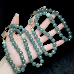 多样性发一件 翡翠DIY项链 9mm V77296 商城 云上叙