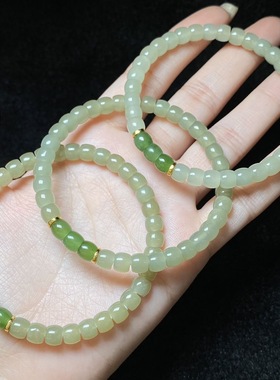 云上叙3 DS06172 和田玉单圈手串-多样性发一件-5.5mm（甄选）