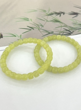 云上叙14 DS82327 和田玉单圈手串多样性发一件7.5x6.5mm（甄选）