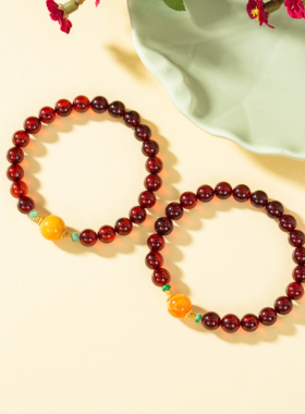 云上叙4 DS70939-琥珀DIY单圈手串-多样性发其一-约7mm（甄选）