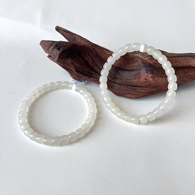 云上叙14 DS60860 和田玉单圈手串多样性发其一-6.5*5mm（甄选）