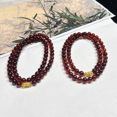 云上叙11 DS19107-血珀项链-多样性发一件-7mm（甄选）