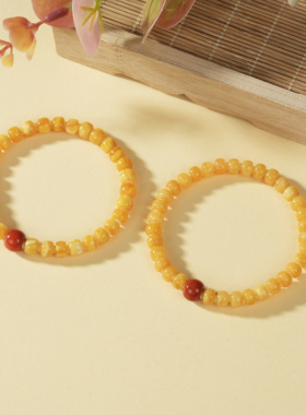 云上叙22 DS78072-4-蜜蜡单圈手串-多样性发其一-6mm（甄选）