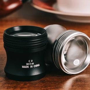 手持便携20倍放大 玻璃镜片看鸽眼古玩邮票珠宝钻石手持式放大镜