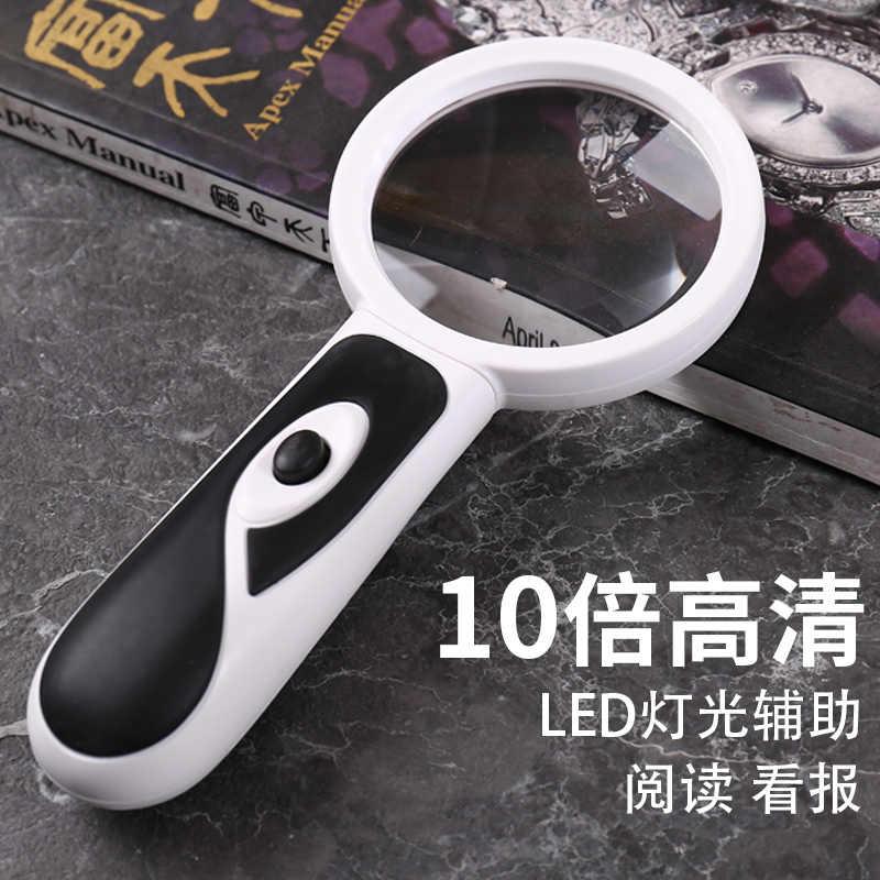 高清手持放大镜带LED灯