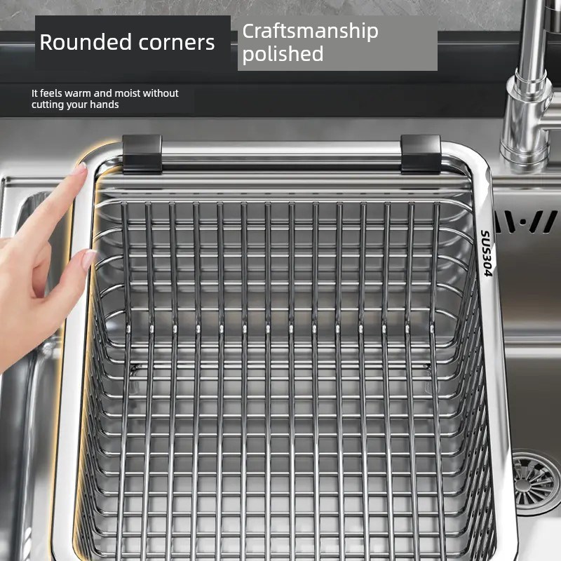 304不锈钢排水篮,厨房水槽,盘子盆,大型单槽池排水架