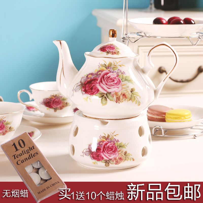 韩式陶瓷花草茶具耐热花茶壶蜡烛炉泡茶加热底座煮水果酒精炉